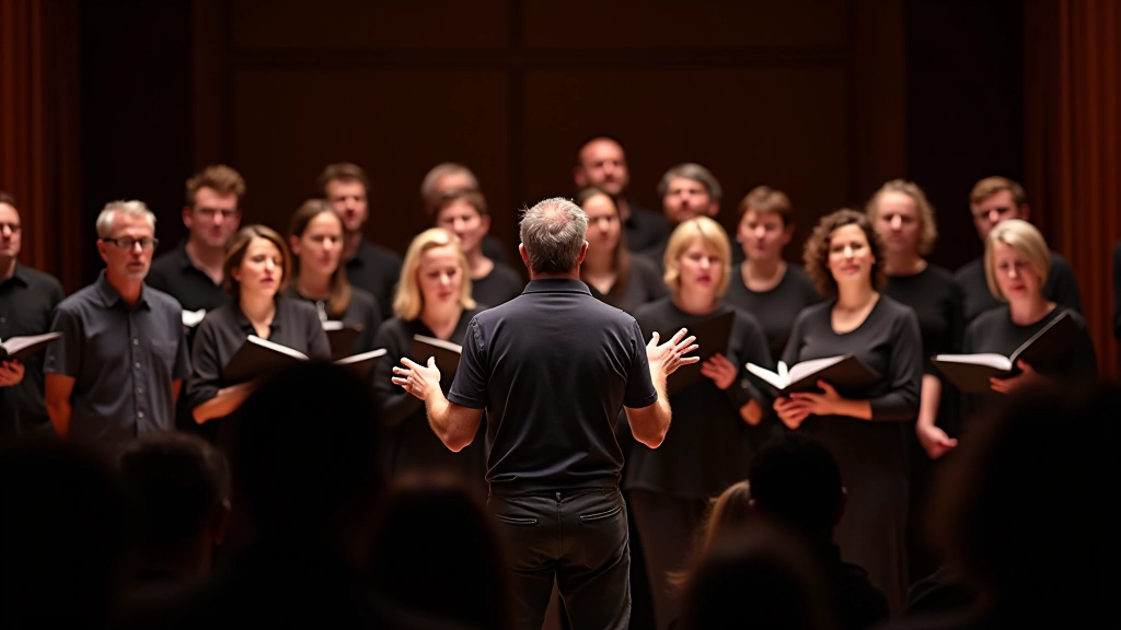 Community choir performing at a concert