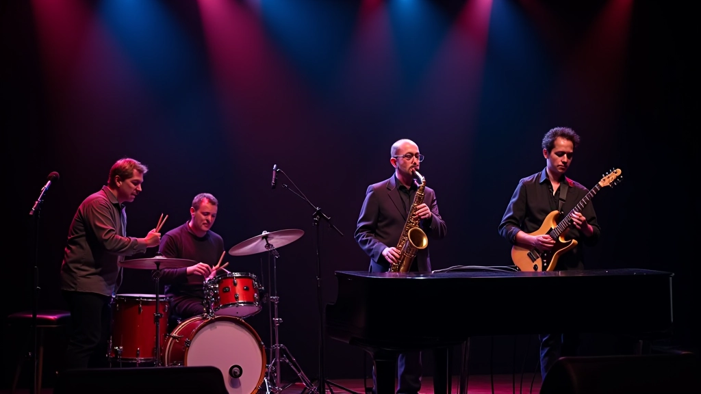 Jazz ensemble performing together