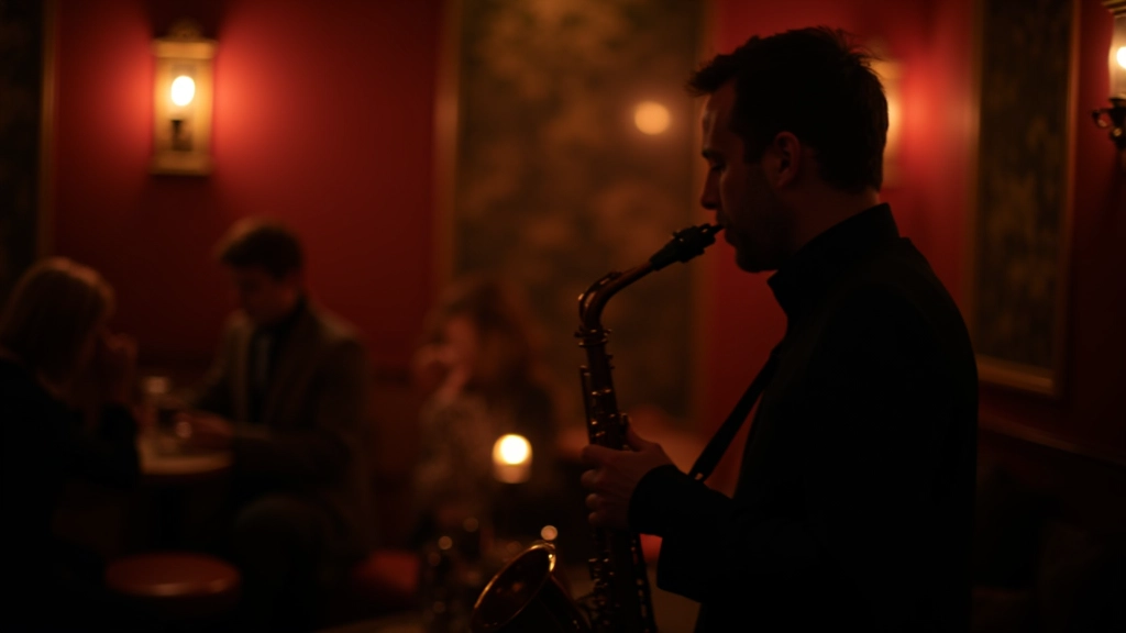 Jazz musician performing at a small venue